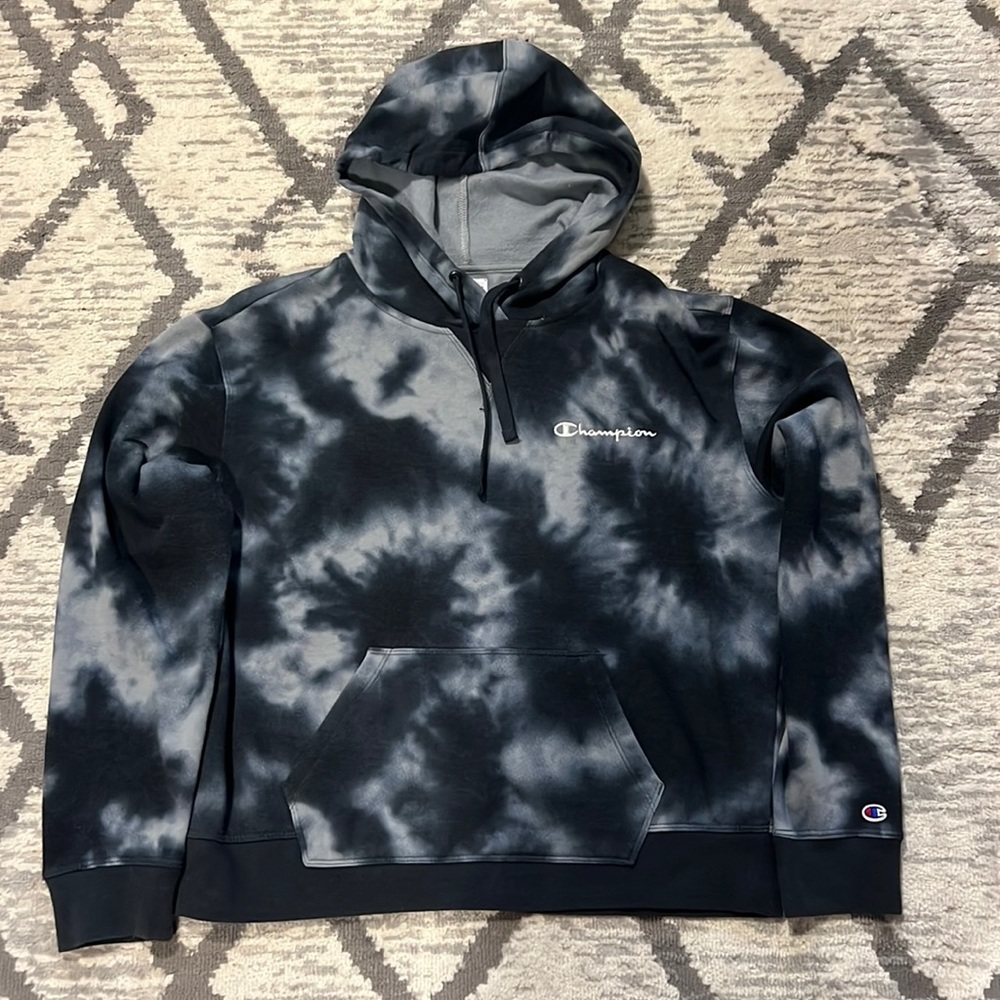 Champion Women’s Black & Gray Tie-Dye Hoodie